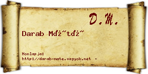 Darab Máté névjegykártya