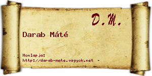 Darab Máté névjegykártya